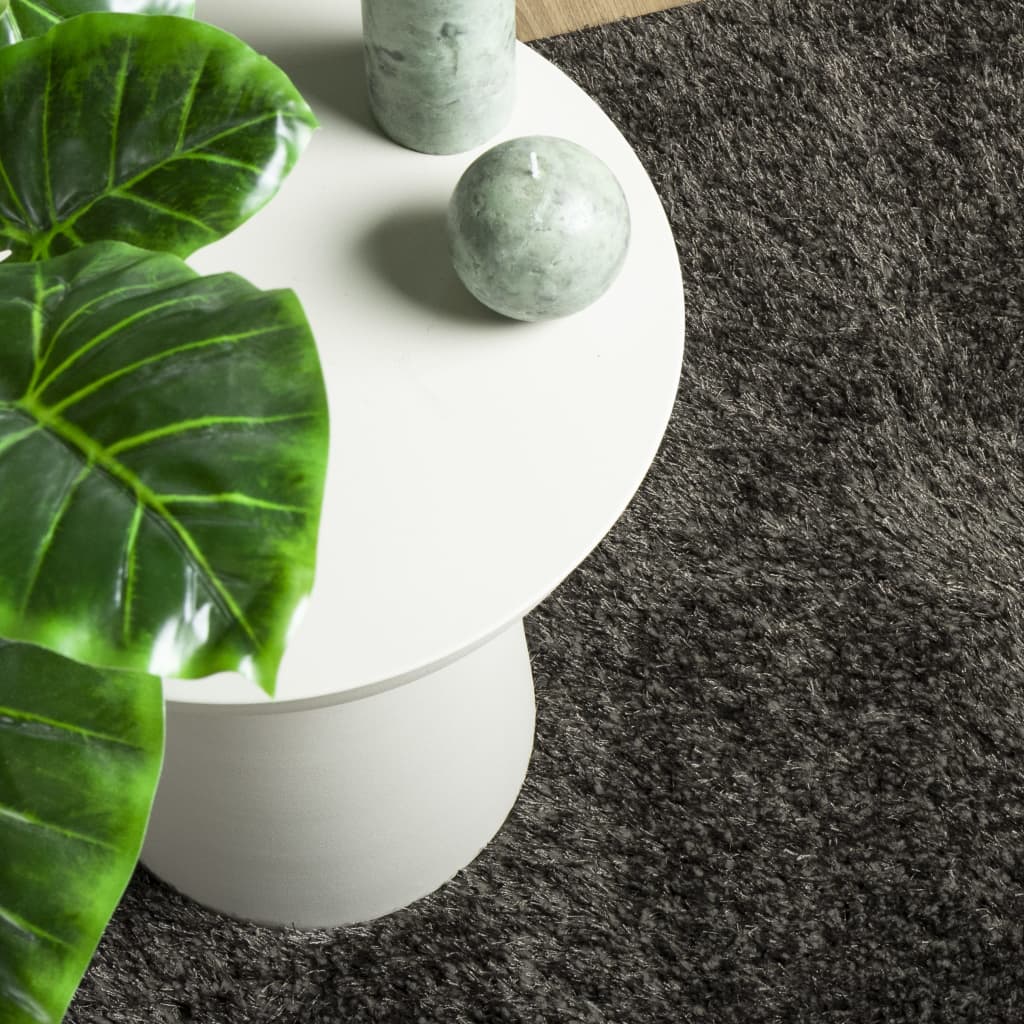 Teppich ISTAN Hochflor Glänzend Anthrazit 100x200 cm
