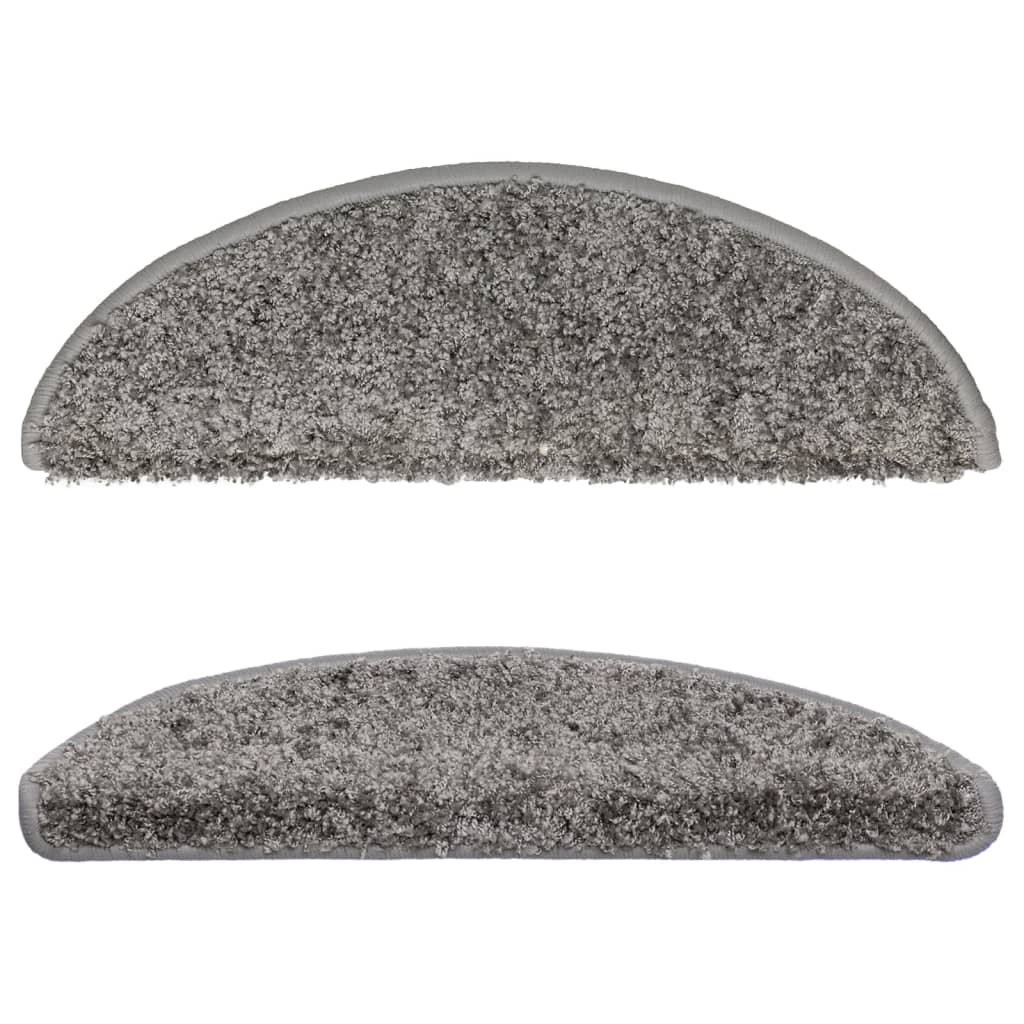 Stufenmatten 15 Stk. 56x17x3 cm Grau Halbrund