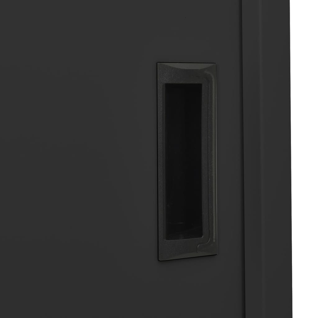 Büroschrank mit Schiebetür Weiß 90x40x180 cm Stahl