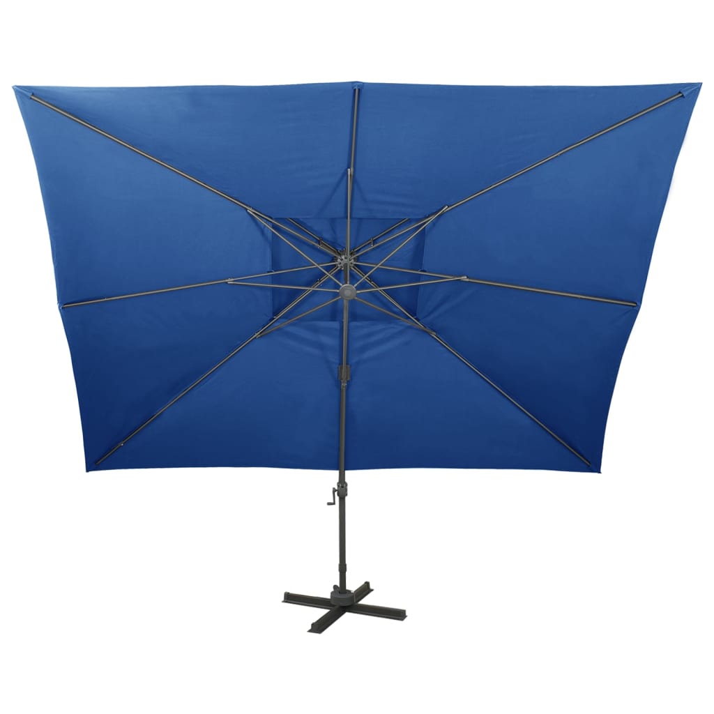 Ampelschirm mit Doppeldach 300 x 300 cm Sand