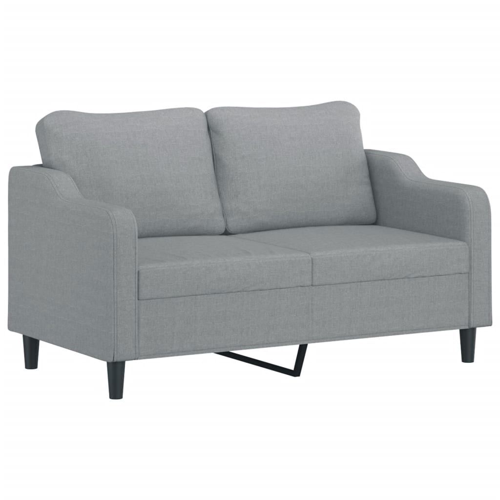 3-tlg. Sofagarnitur mit Kissen Creme Stoff