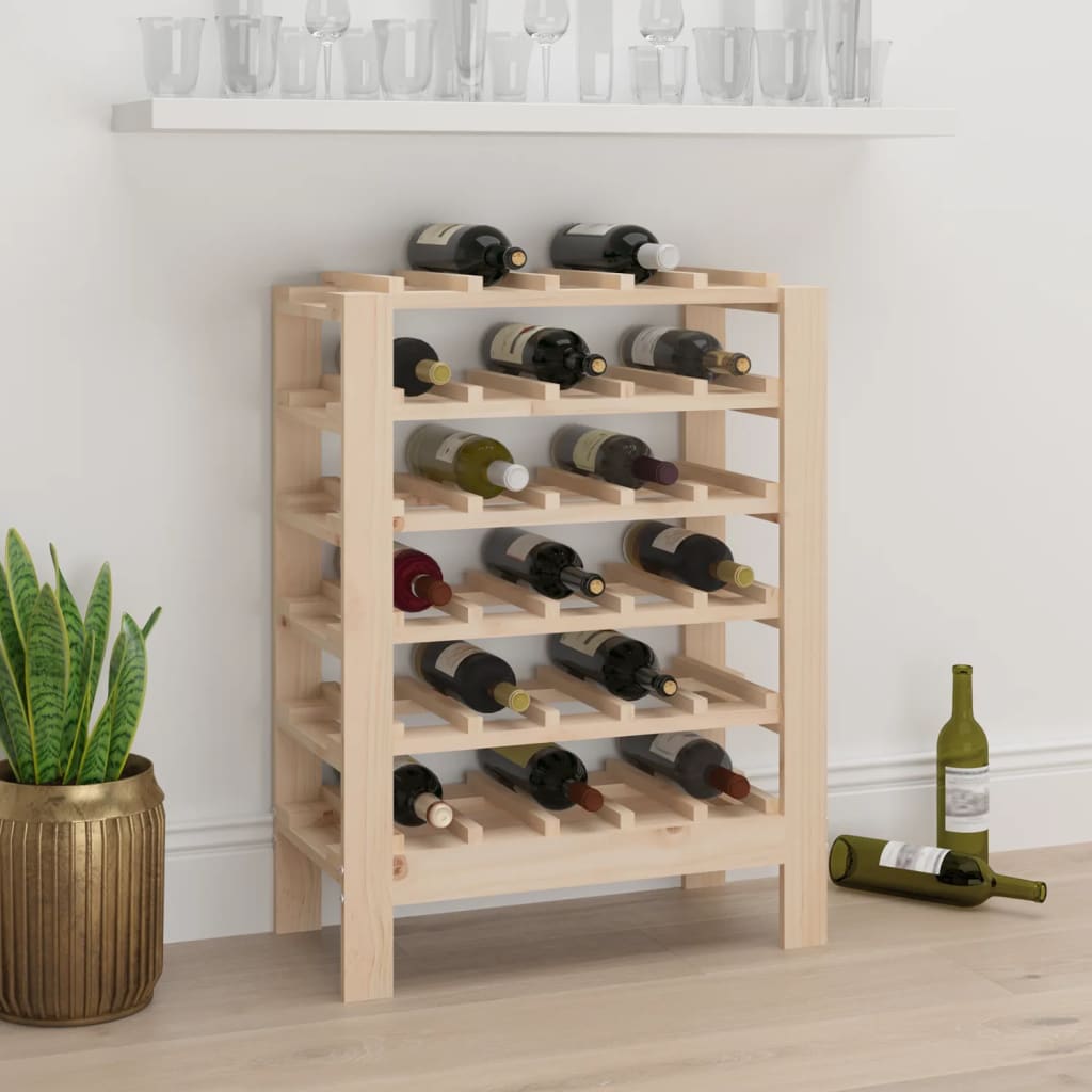 Weinregal 109,5x30x107,5 cm Massivholz Kiefer