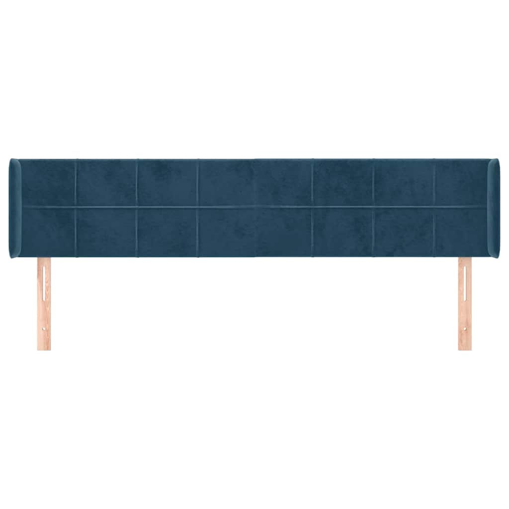 Kopfteil mit Ohren Dunkelblau 93x16x78/88 cm Samt