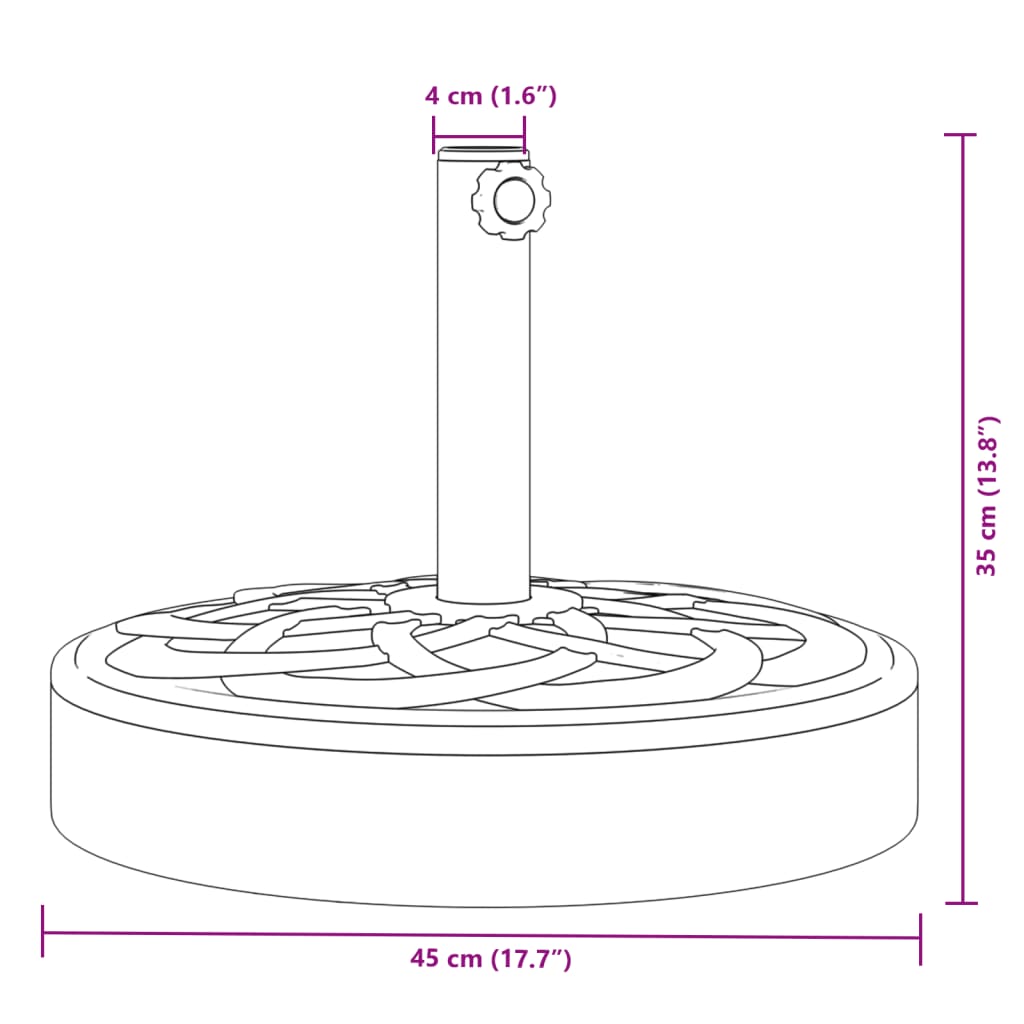 Sonnenschirmständer für Ø38/48 mm Mast 12 kg Rund