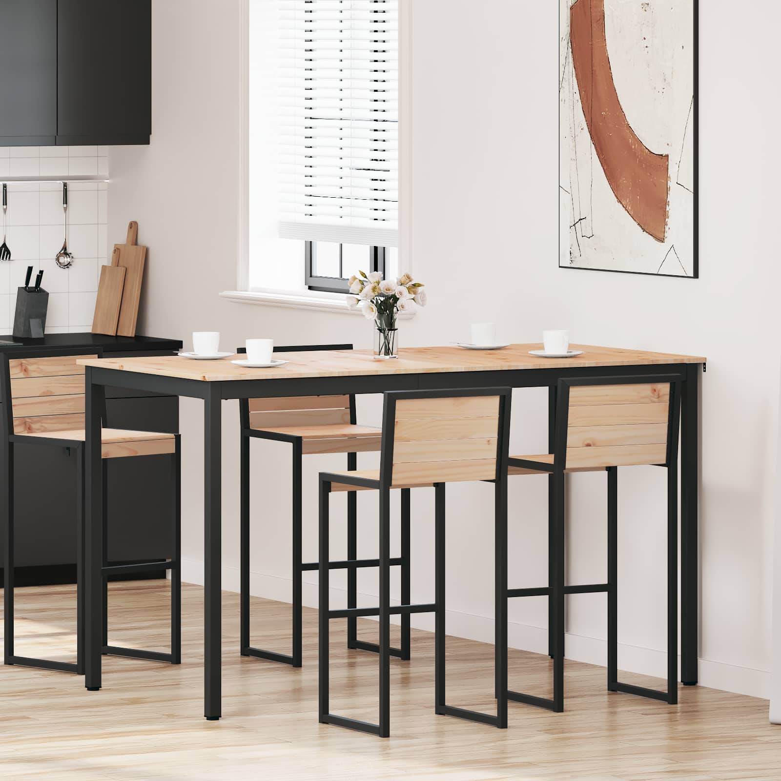 Bartisch Natur 200 x 100 x 105 cm Massives Kiefernholz