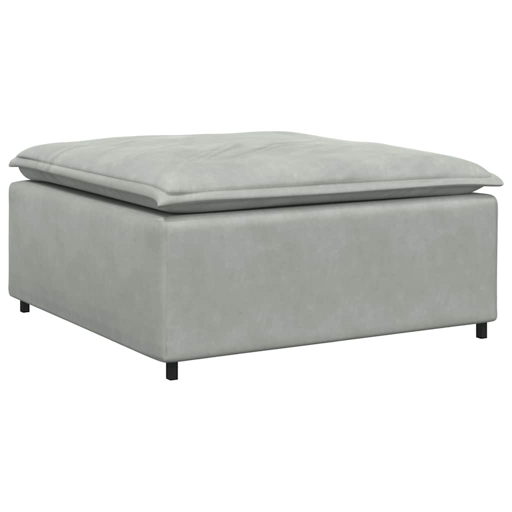 Modulares Sofa Endmodul mit Armlehne Kissen Blau 100 cm
