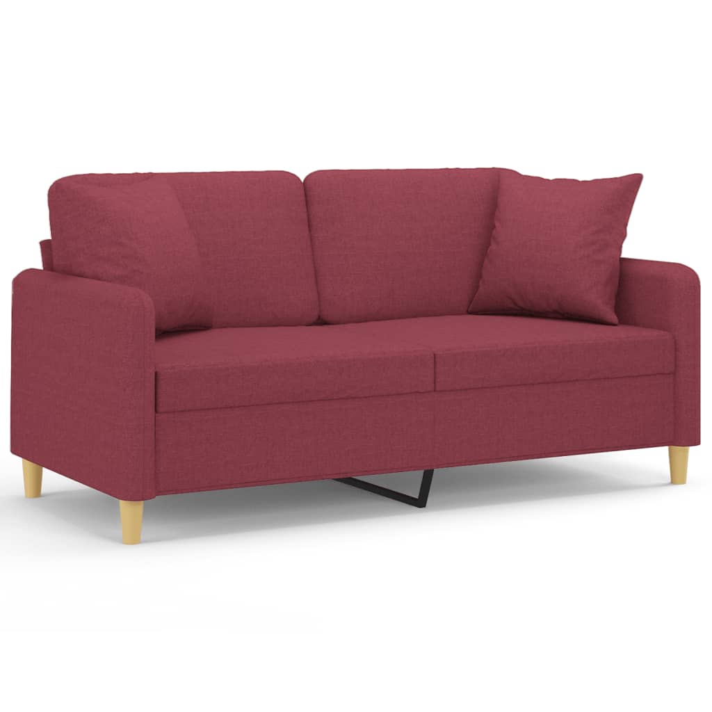 2-Sitzer-Sofa mit Zierkissen Braun 120 cm Stoff