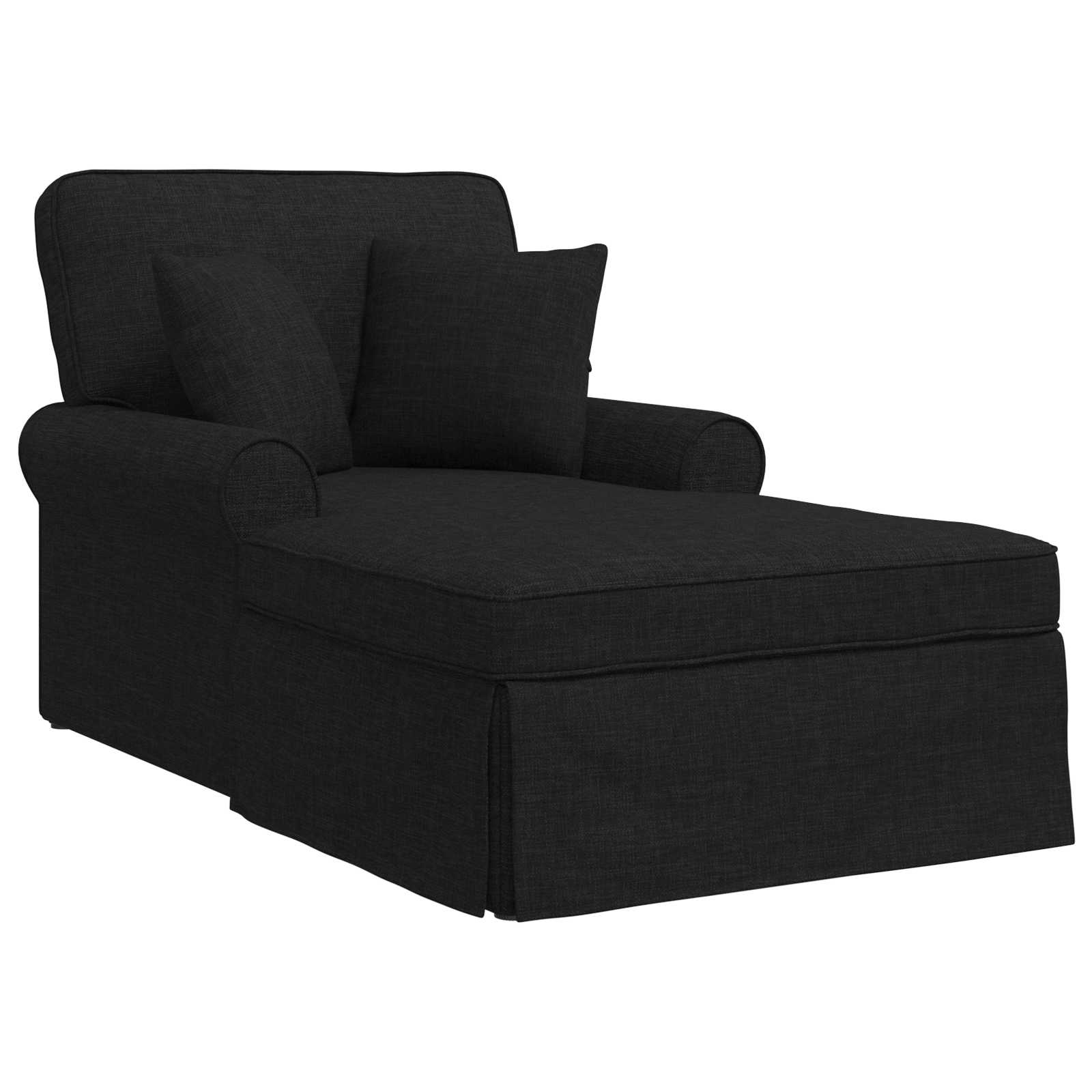 Chaise Lounge mit Rock mit Kissen 3 pcs Hellgrau Stoff
