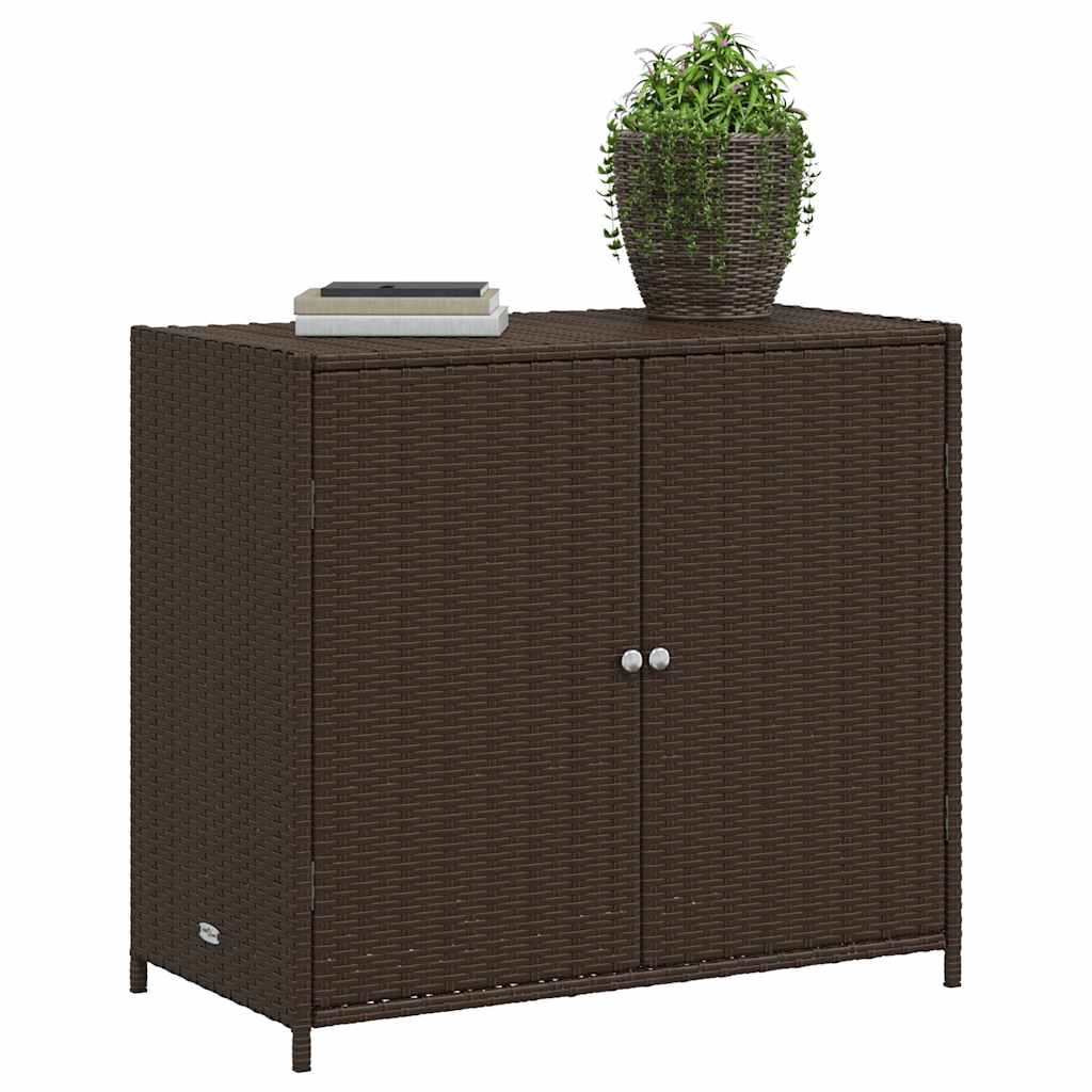 Gartenschrank Schwarz 83x45x76 cm Poly Rattan