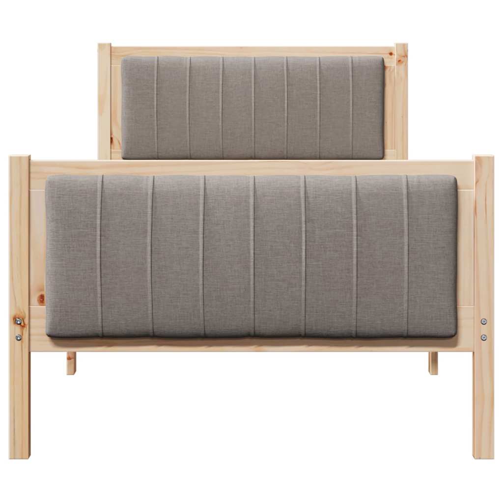 Bettgestell Braun und hellgrau 200 x 200 cm Massivholz Kiefer