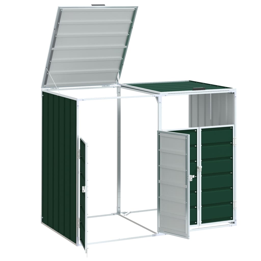 Mülltonnenbox für 1 Tonne Grün 72x81x115 cm Stahl