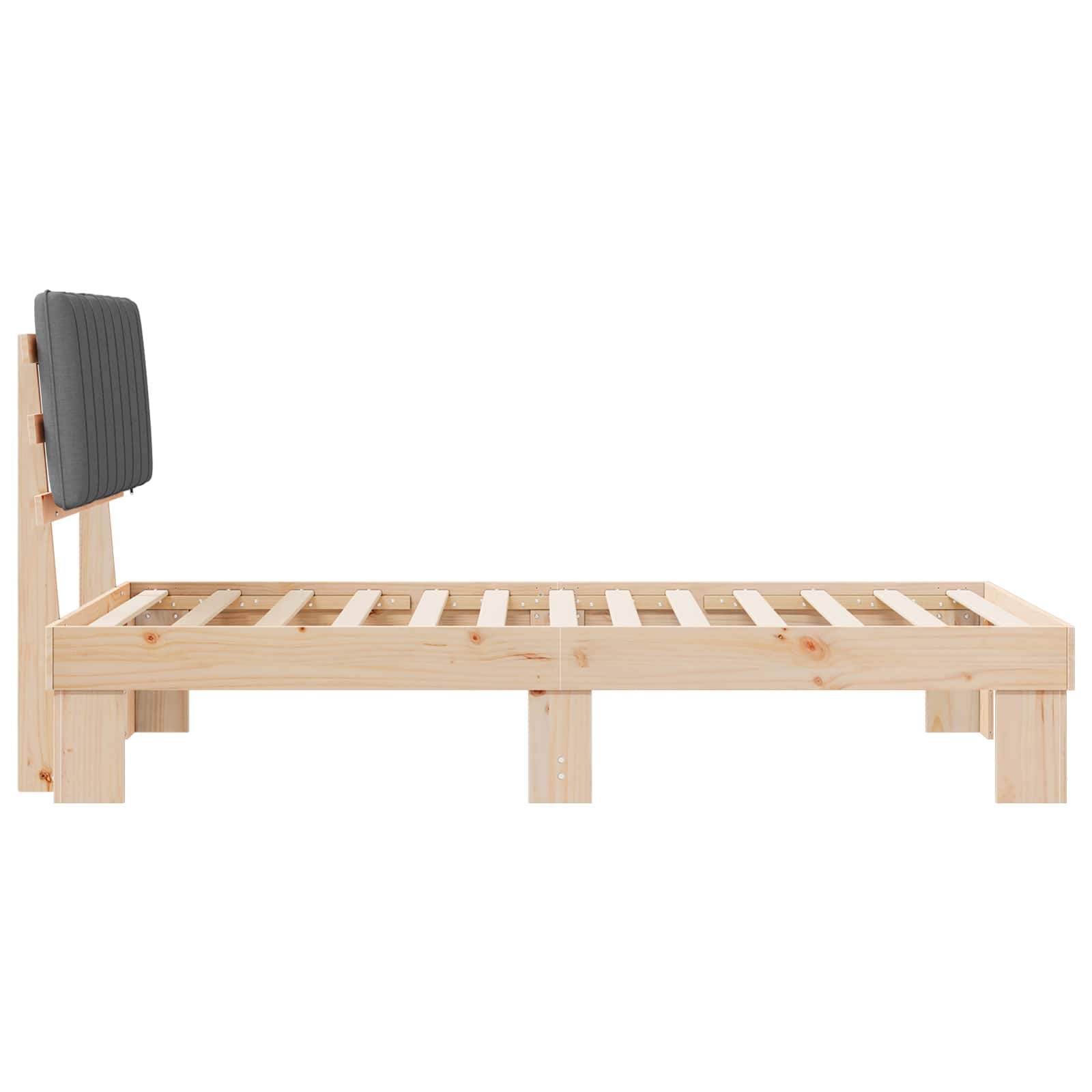 Bettgestell mit gepolstertem Kopfteil Hellgrau 200 x 200 cm