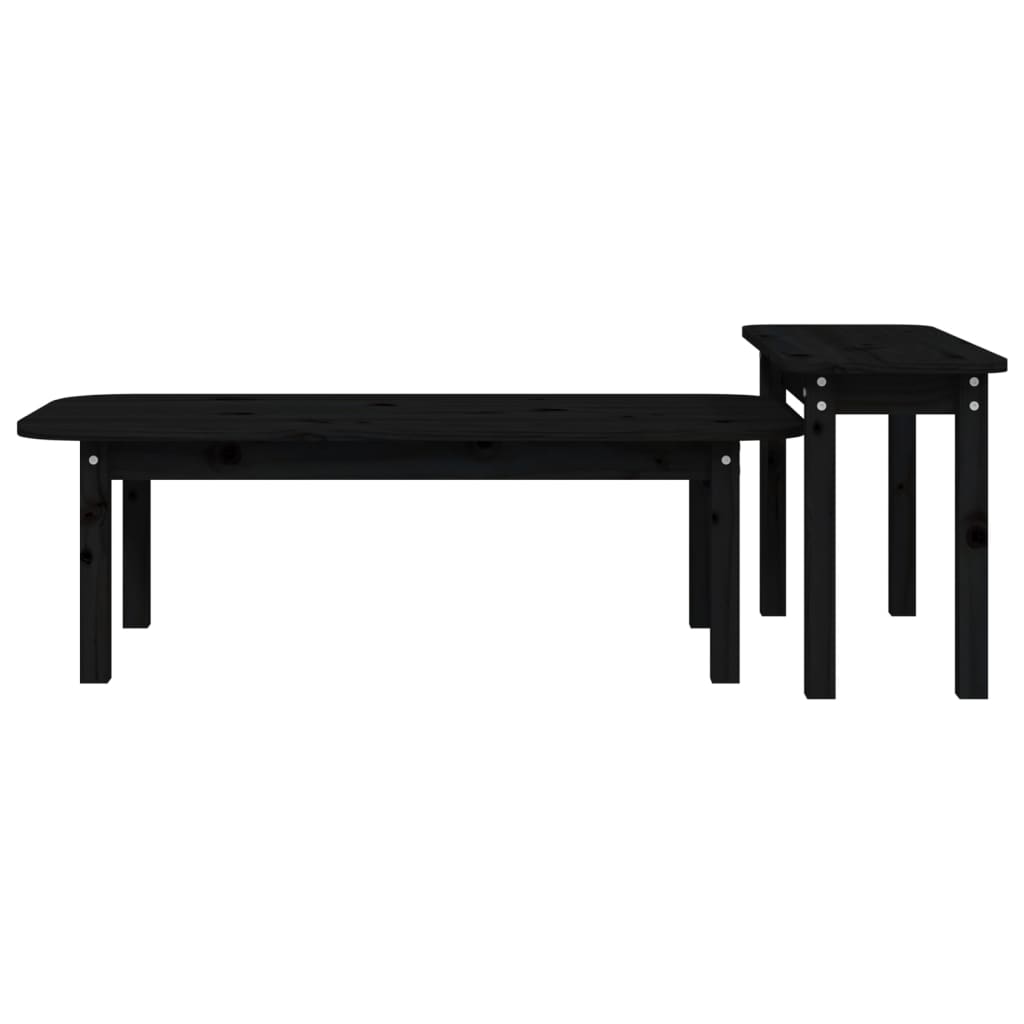 2-tlg. Couchtisch-Set Massivholz Kiefer