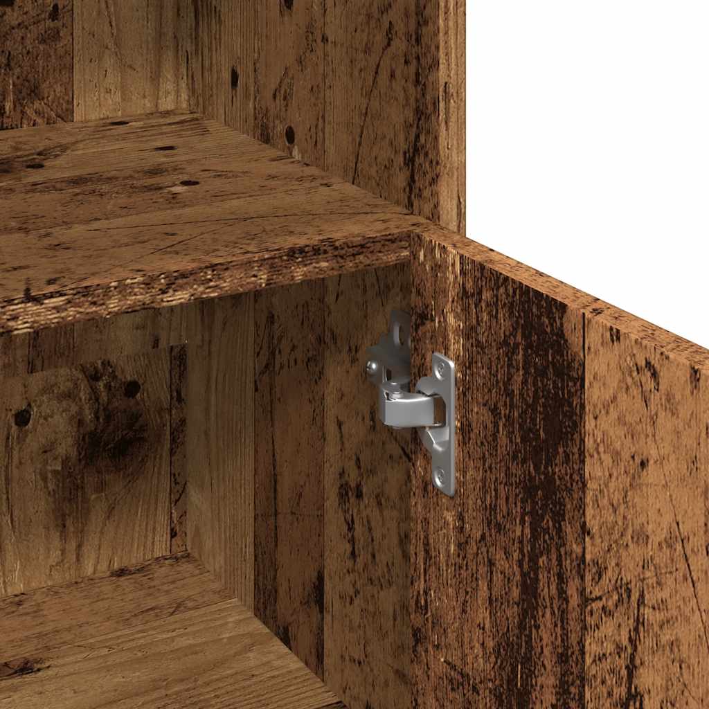 Badezimmerschrank Weiß 30x30x95 cm Holzwerkstoff