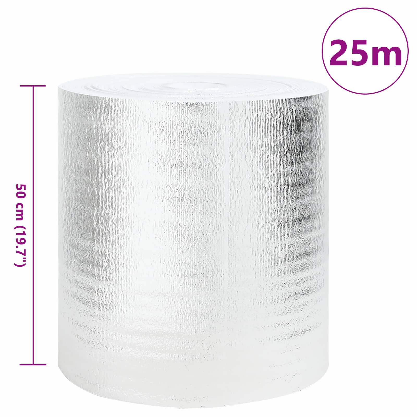Heizkörper-Reflektorfolie Silber 5 x 0,5 m Polyethylen