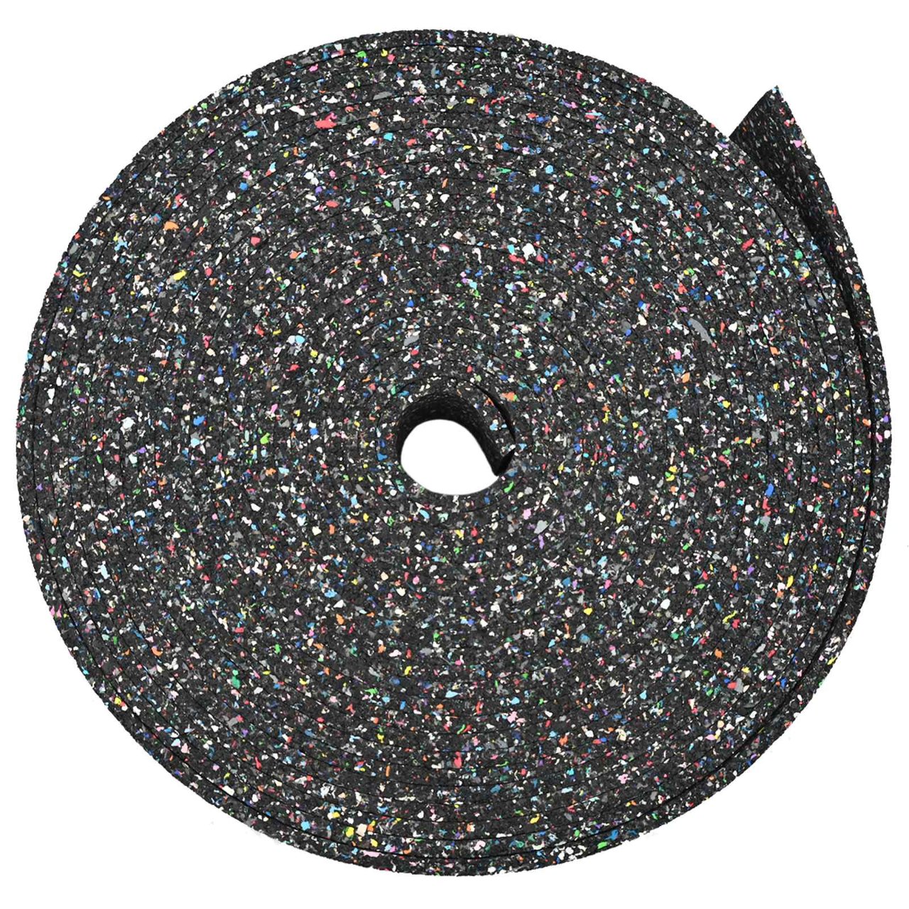 Gummi-Granulat-Rolle Schwarz 200 x 5 x 0,3 cm Gummi
