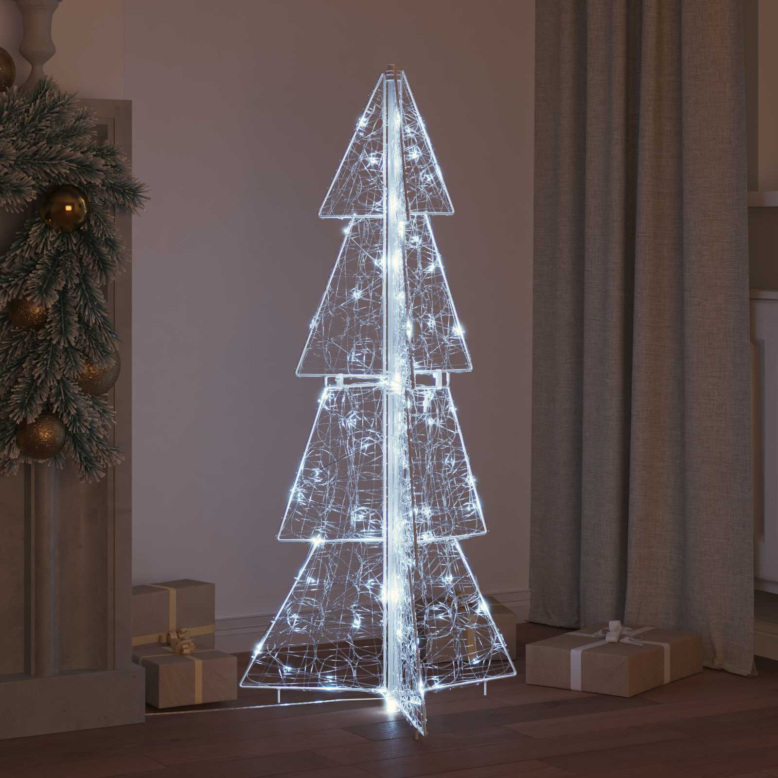 Weihnachtsbaum mit 100 LEDs Warmes Weiß 120 cm Acryl