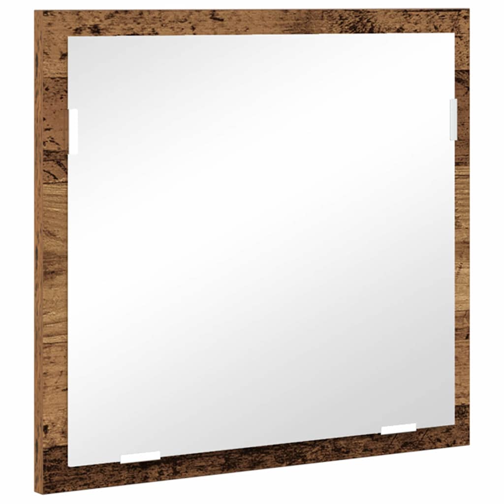 Badschrank mit Spiegel Weiß Holzwerkstoff