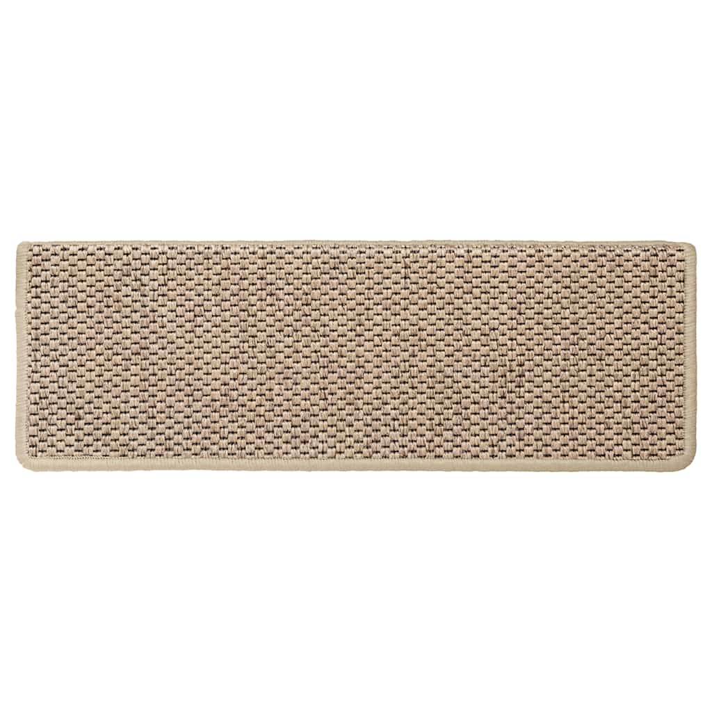 Treppenmatten Selbstklebend Sisal-Look 15 Stk. 65x21x4 Platina