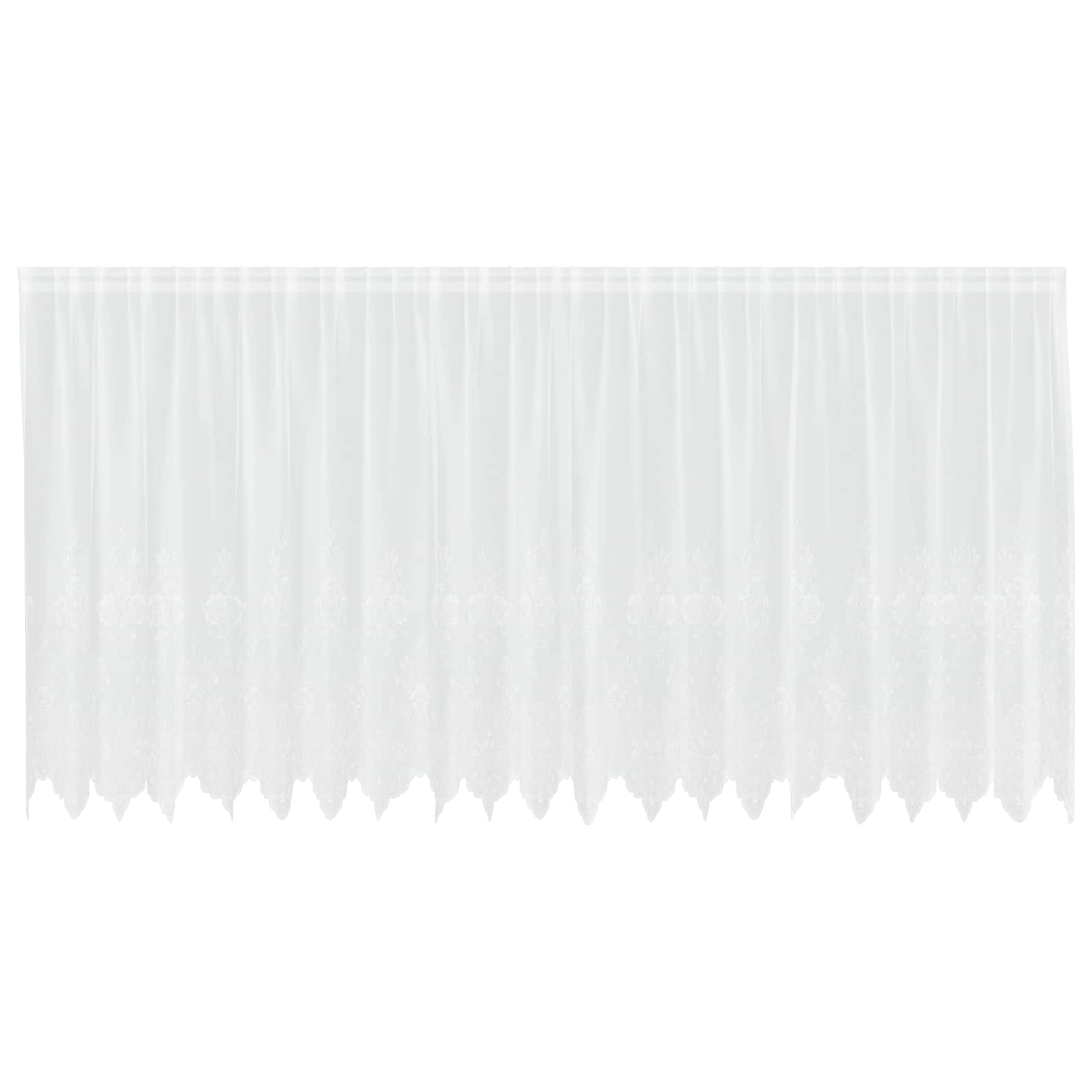 Spitzenvorhang mit Vorhängen Floral Weiß 80 x 150 cm Polyester