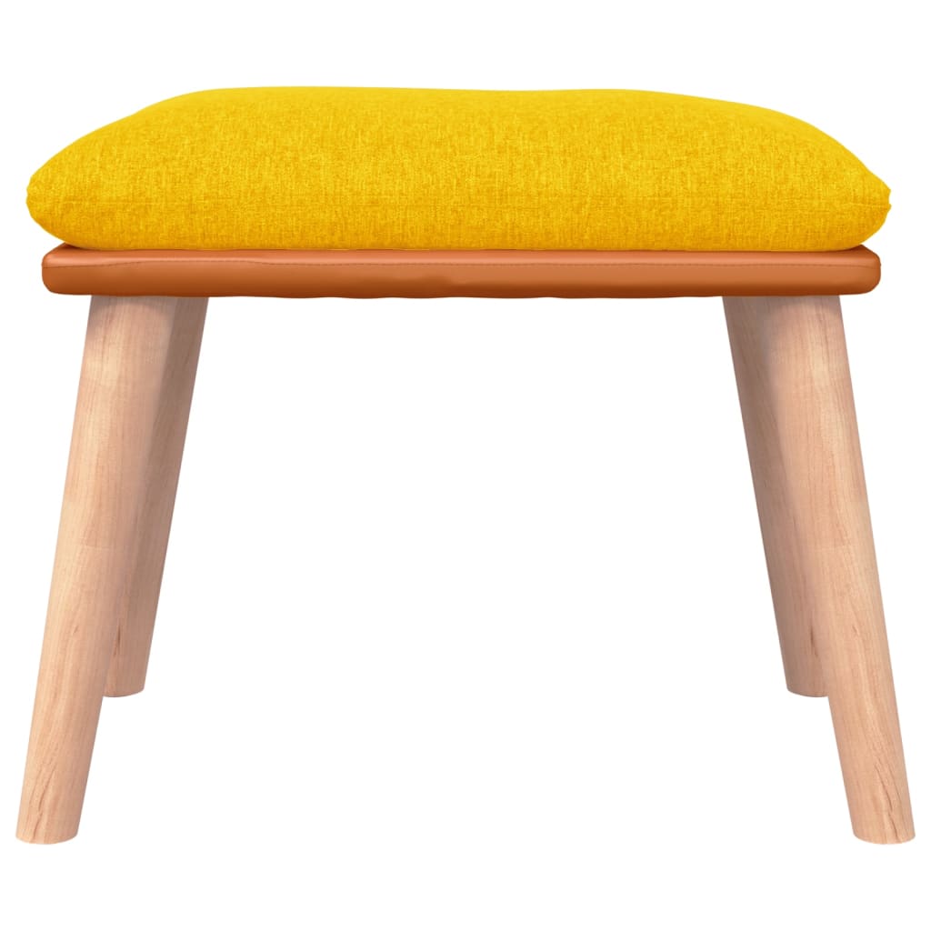 Fußhocker Hellgrau 45x29,5x35 cm Stoff und Kunstleder
