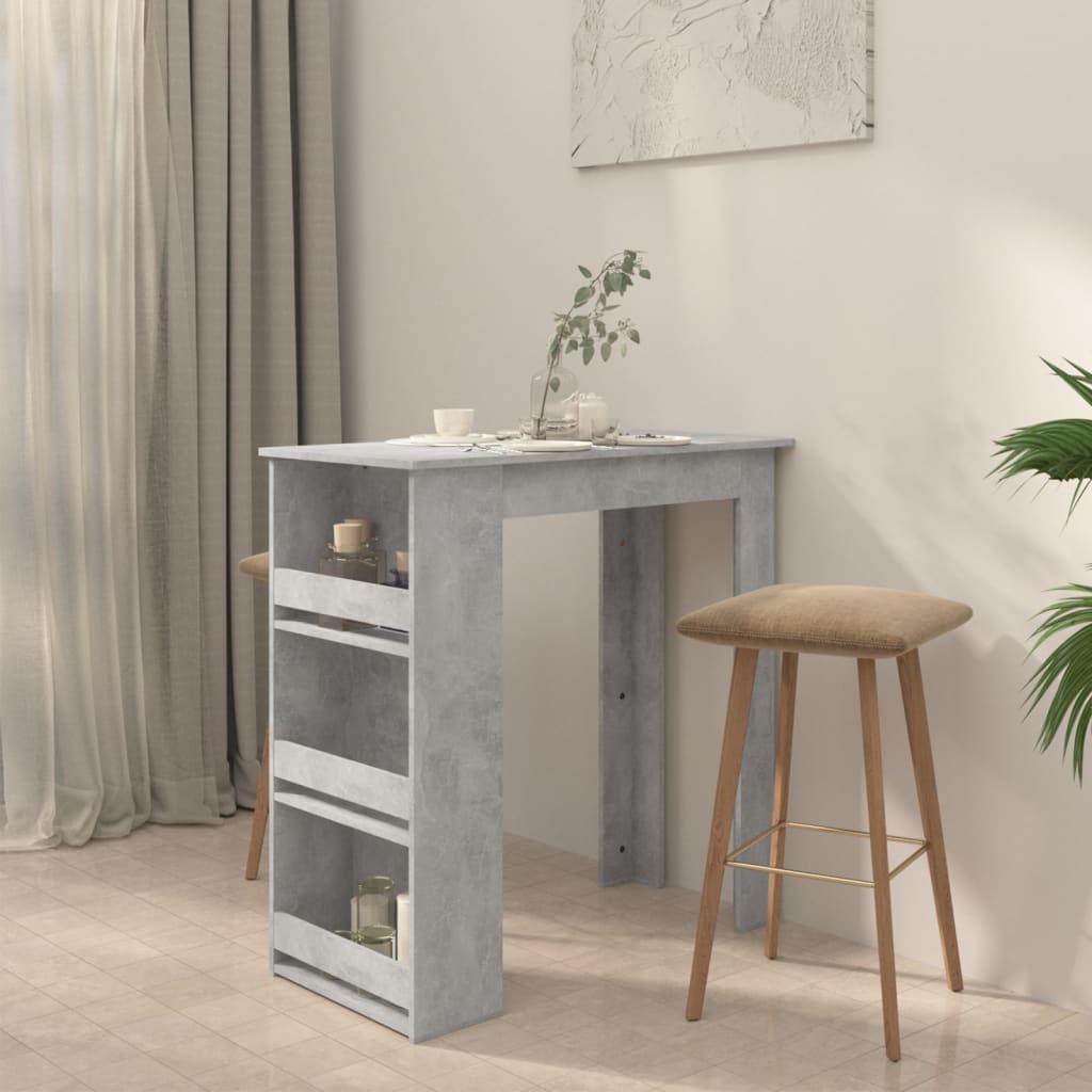 Bartisch mit Ablagefläche Weiß 102x50x103,5 cm Holzwerkstoff
