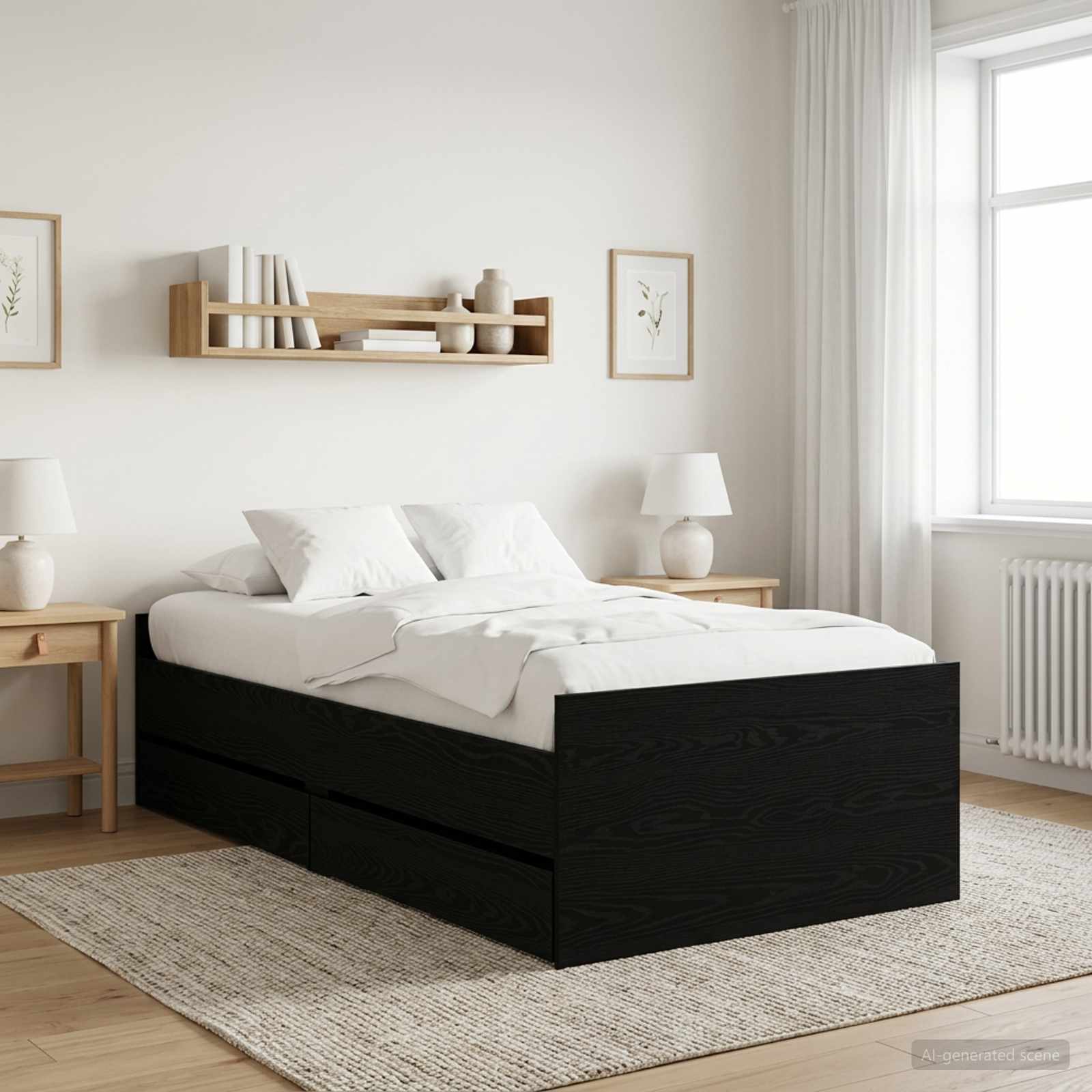 Bett mit Schubladen Braun Eiche-Optik 75x190 cm
