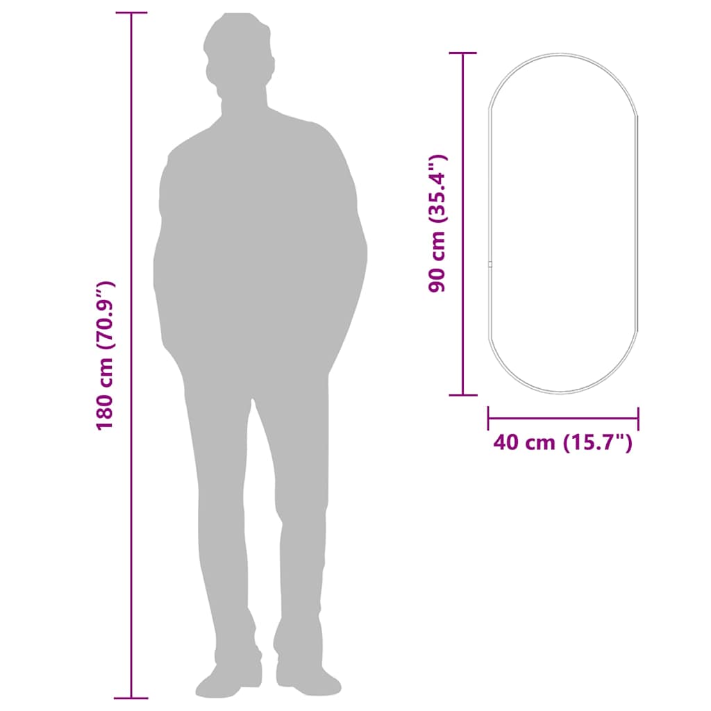 Wandspiegel Silbern 50x20 cm Oval