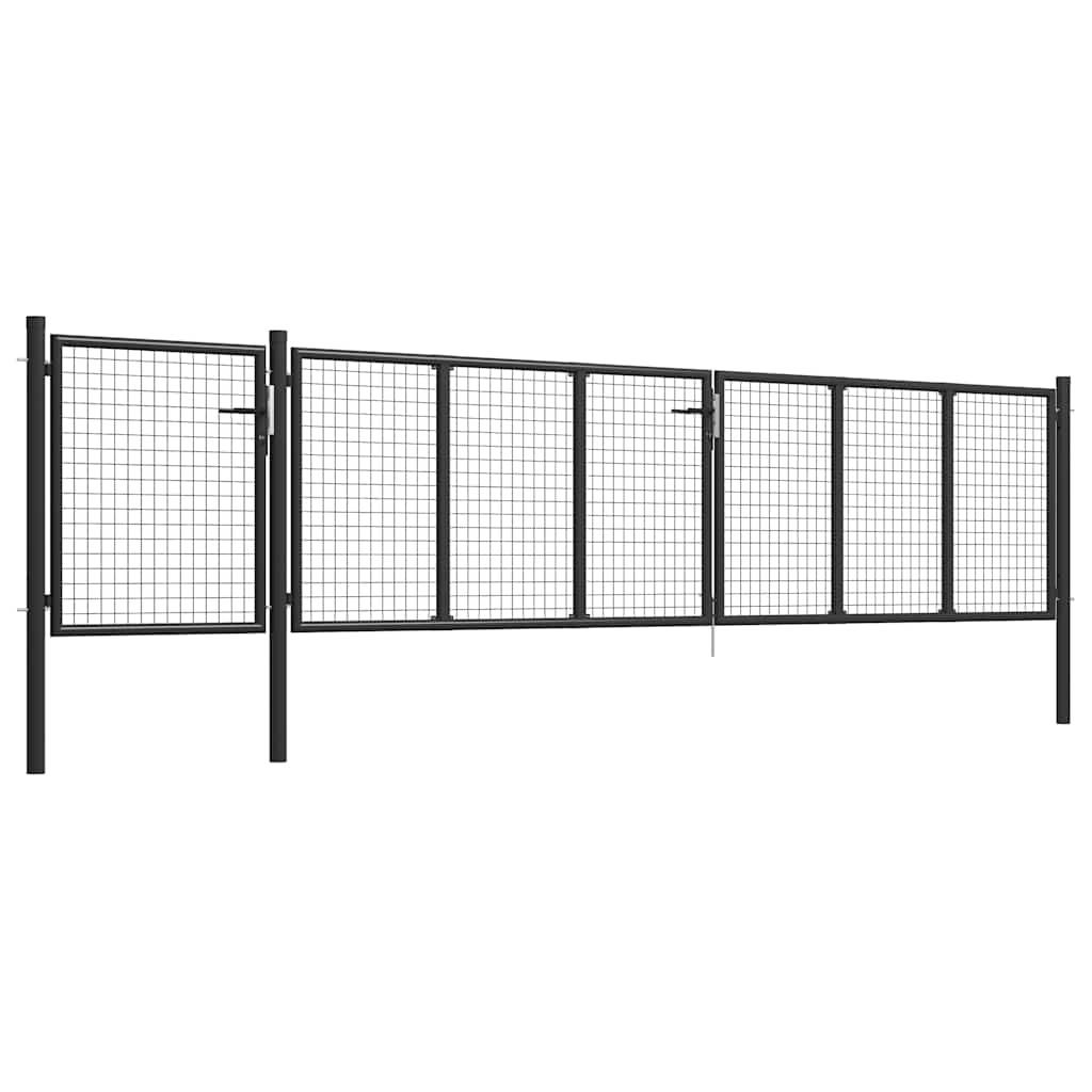 Gartentor aus Stahl 350 x 75 cm Grün