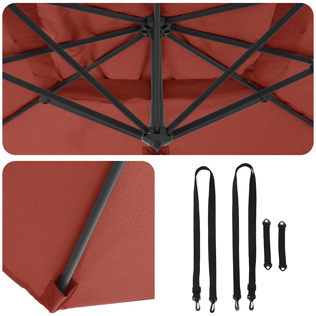 Roma Parasol Beige 286 x 284 x 265 cm Aluminium und Polyester
