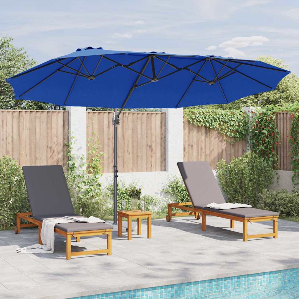 Sonnenschirm Sand 372 x 198 x 243 cm Polyester und Aluminium