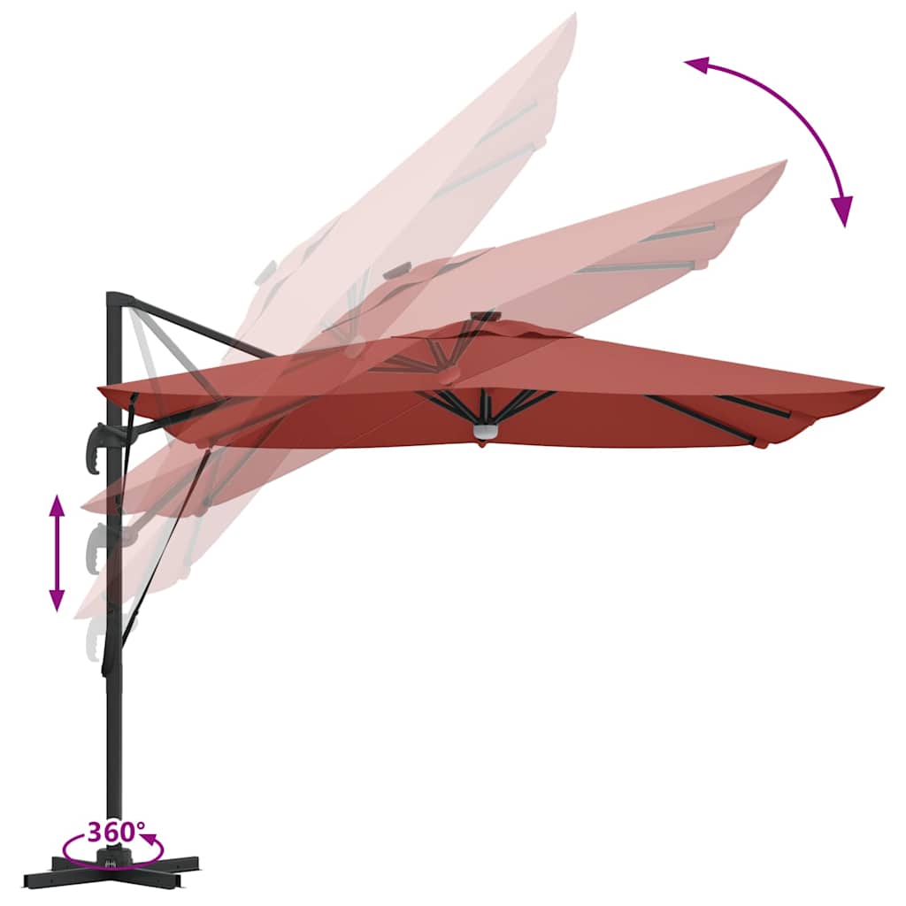 Roma Parasol Beige 286 x 284 x 270 cm Aluminium und Polyester