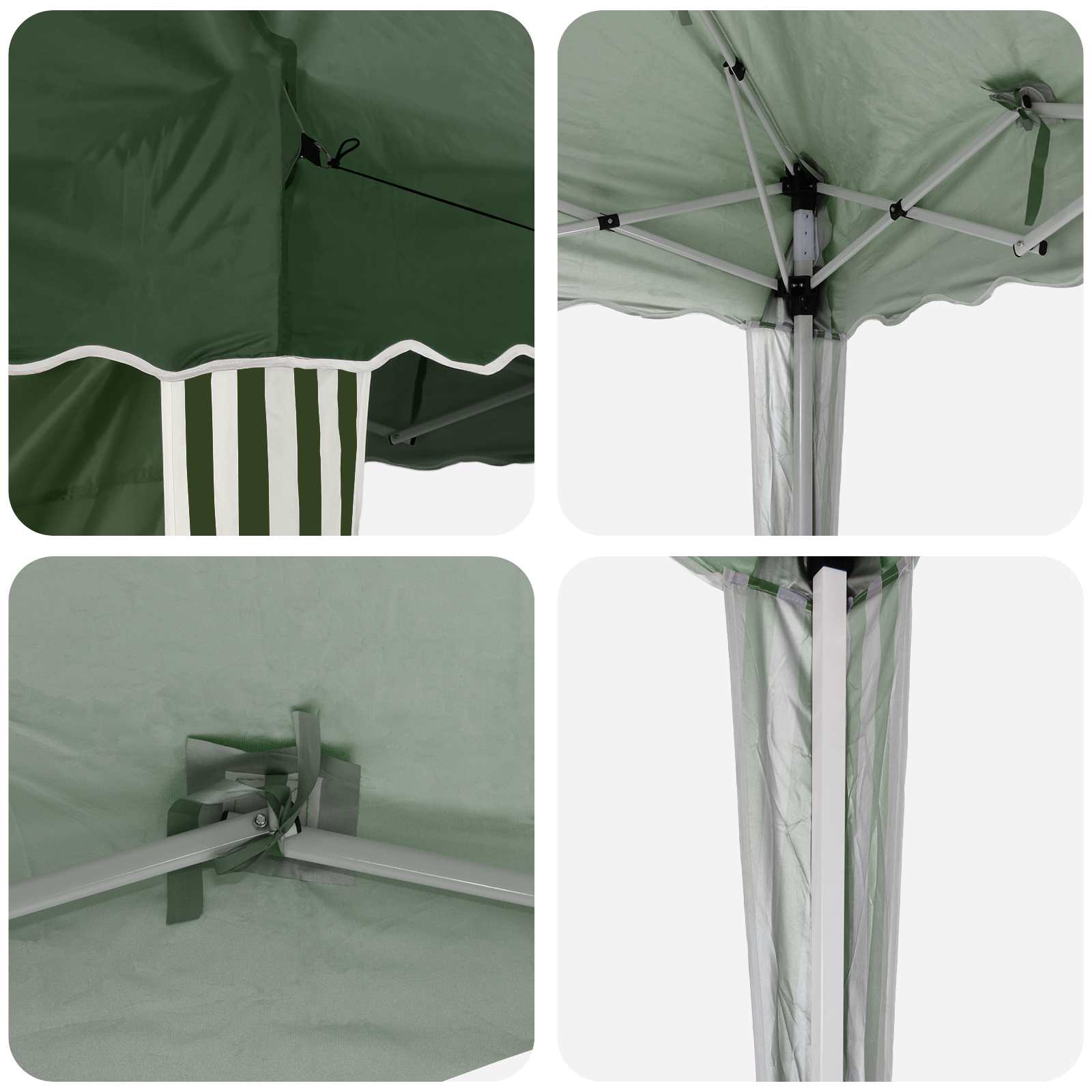 Pop-up Partyzelt 195 x 195 x 245 cm Creme Oxford-Stoff