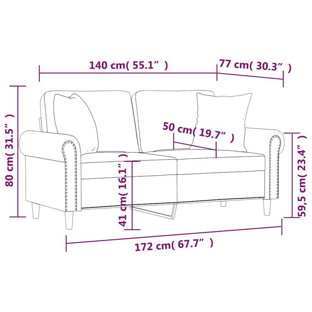 2-Sitzer-Sofa mit Zierkissen Dunkelgrün 120 cm Samt