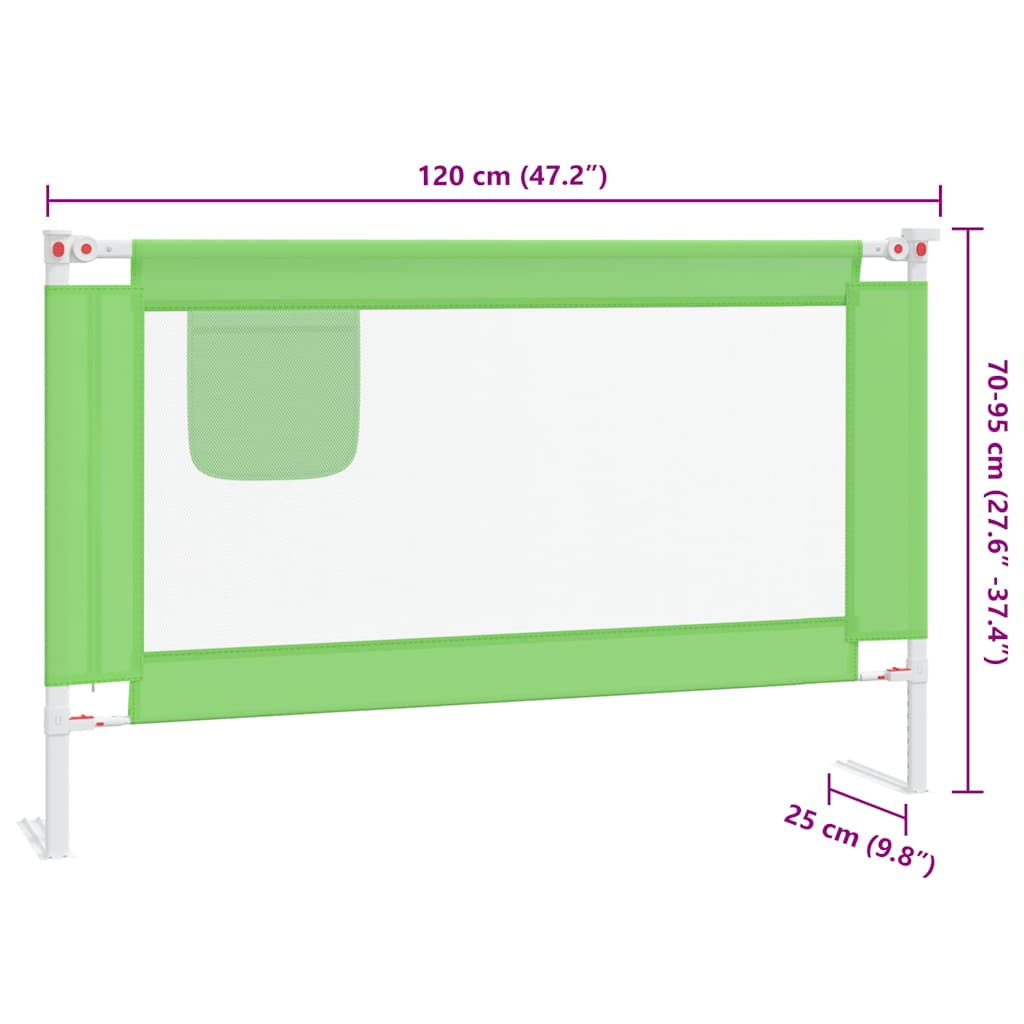Kleinkind-Bettschutzgitter Grün 90x25 cm Stoff