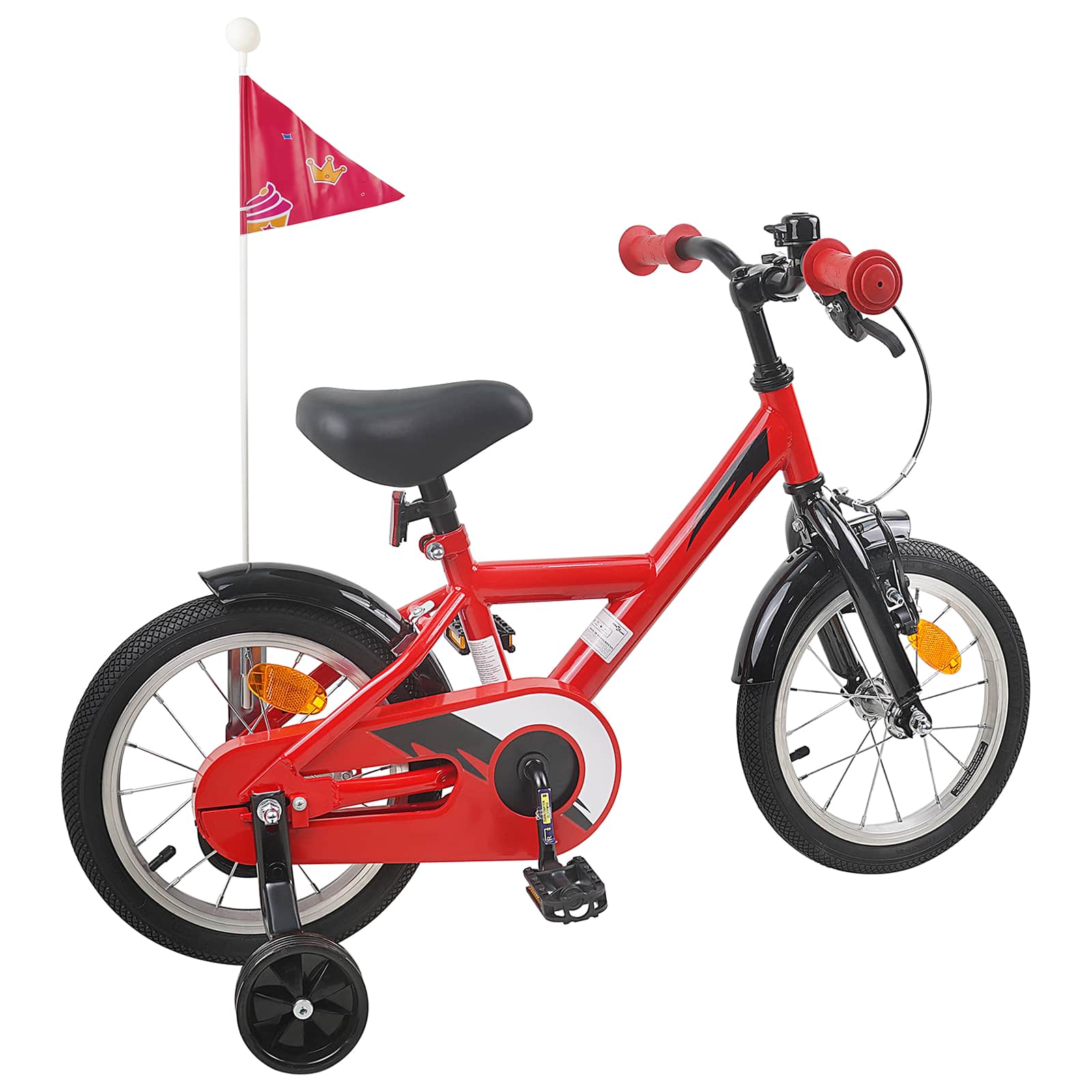 Kinderfahrrad 12 Zoll für 2-4 Jahre alt Schwarz
