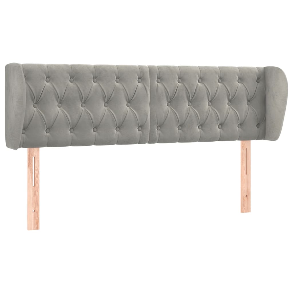 Kopfteil mit Ohren Dunkelblau 93x23x78/88 cm Samt