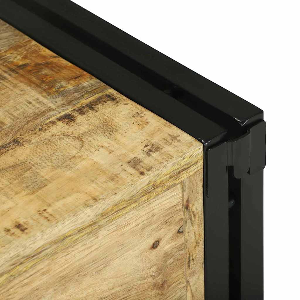 Weinregal Braun und Schwarz 35 x 35 x 39 cm Massivholz Mango