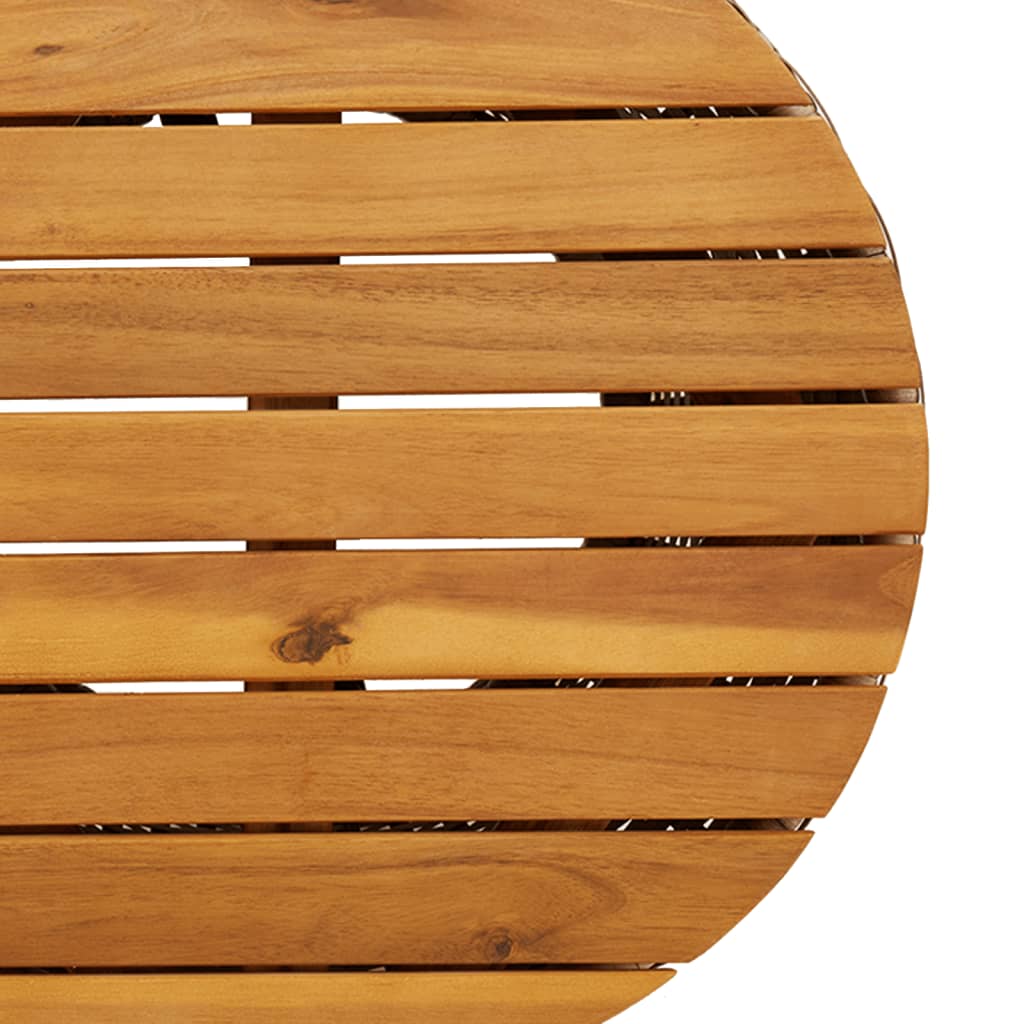 Garten-Beistelltisch Trommelform Schwarz Poly Rattan Massivholz
