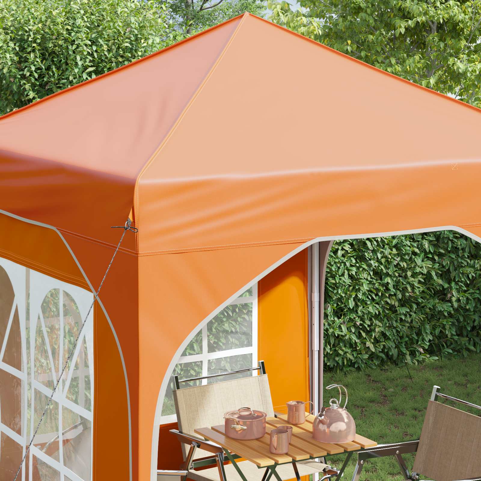Pop-up Partyzelt 194 x 194 x 245 cm Creme