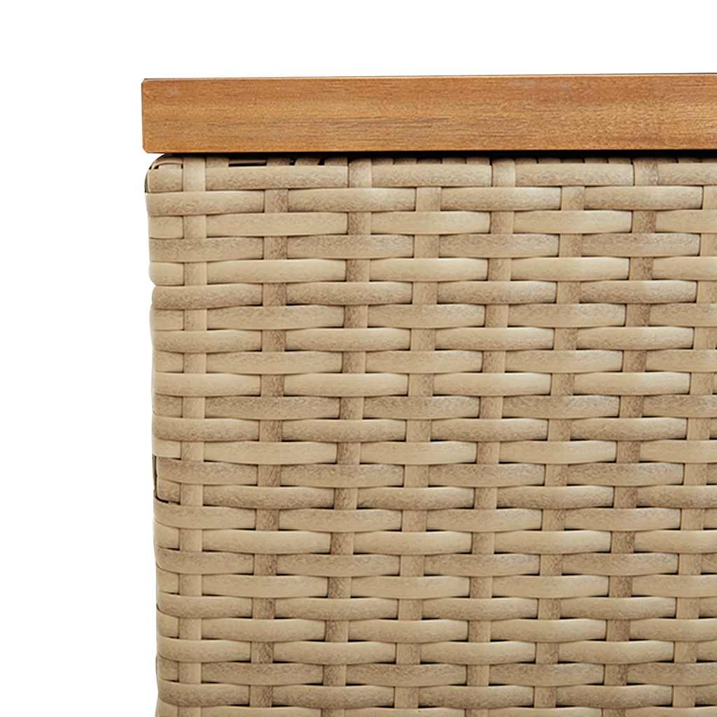 Gartentruhe Schwarz 110x50x54 cm Poly Rattan Akazienholz