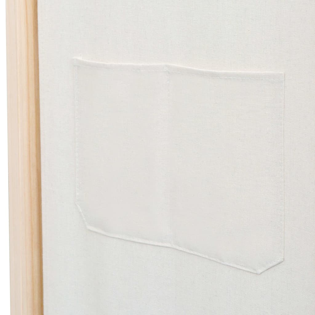5-teiliger Raumteiler Creme 200 x 170 x 4 cm Stoff