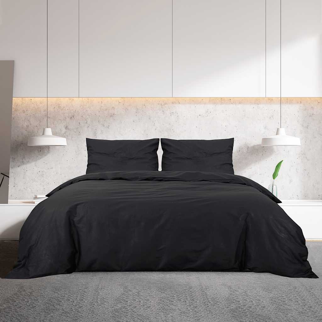 Bettwäsche-Set Anthrazit 140x200 cm Leichte Mikrofaser