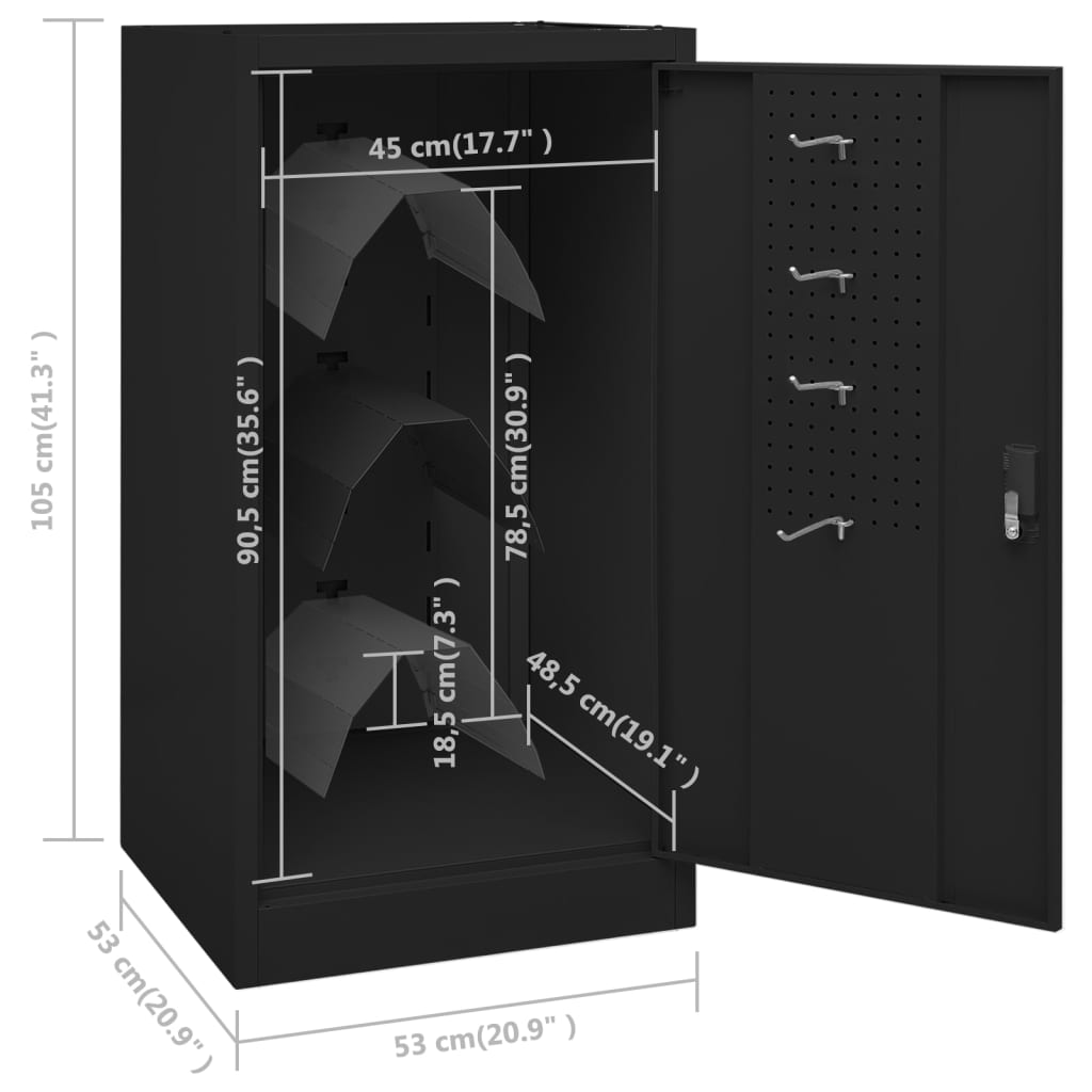 Sattelschrank Weiß 53x53x140 cm Stahl