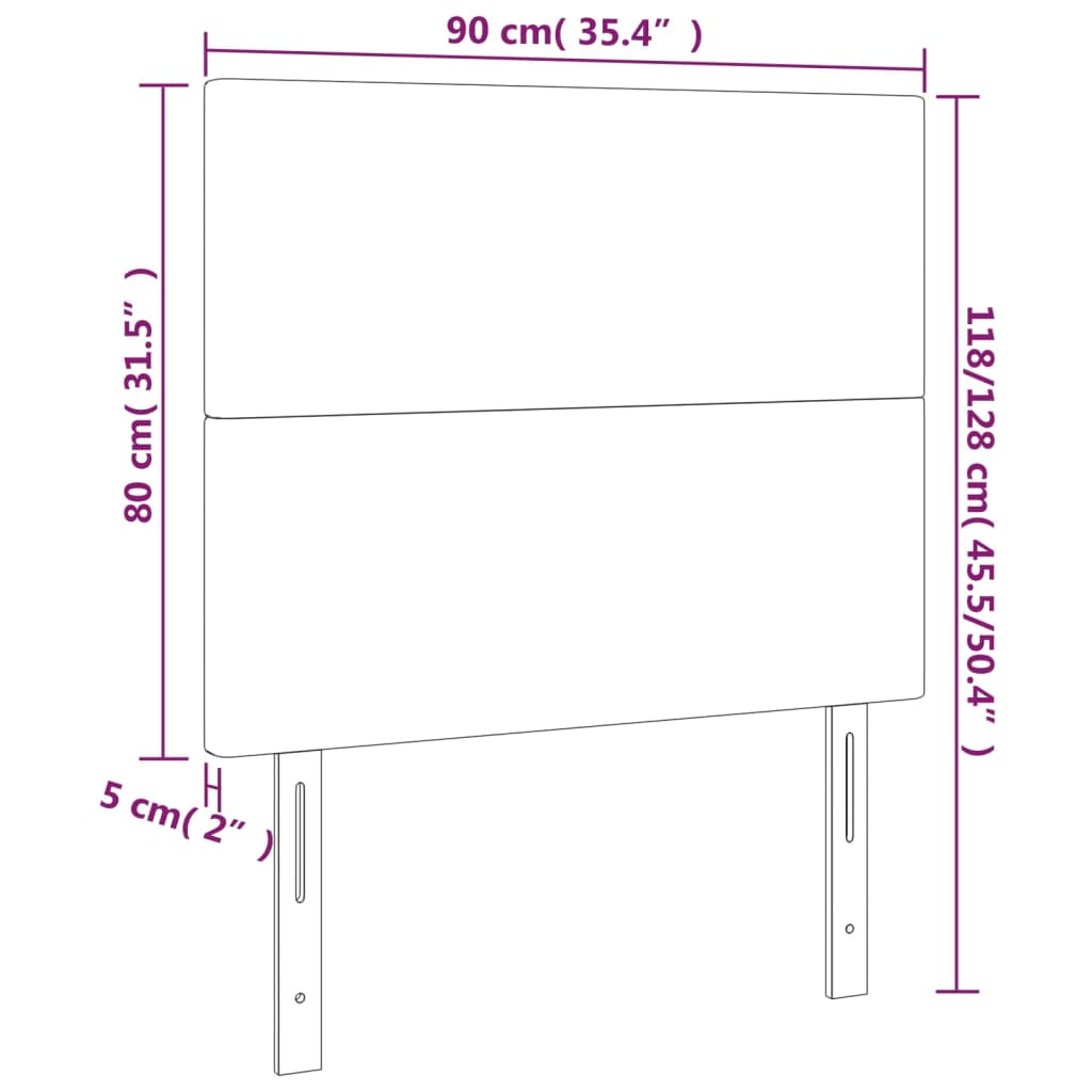 Kopfteil Hellgrau 80x5x118/128 cm Stoff