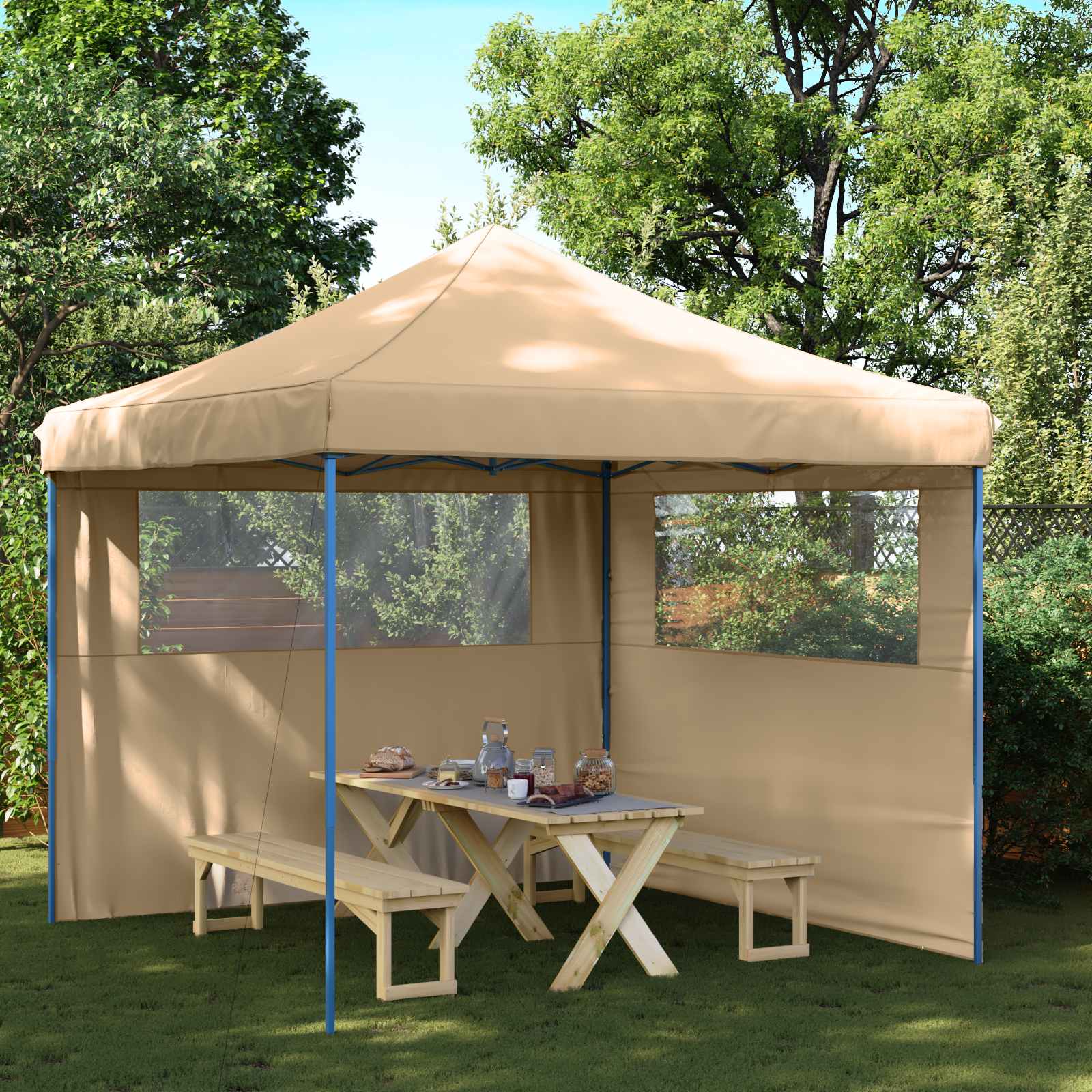 Partyzelt Faltbar Pop-Up Schwarz 292x292x315 cm