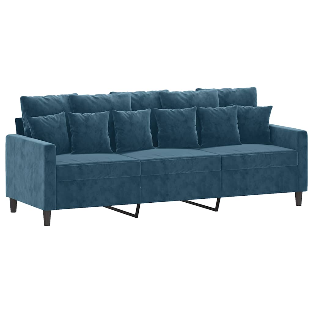 3-Sitzer-Sofa mit Hocker Rosa 180 cm Samt