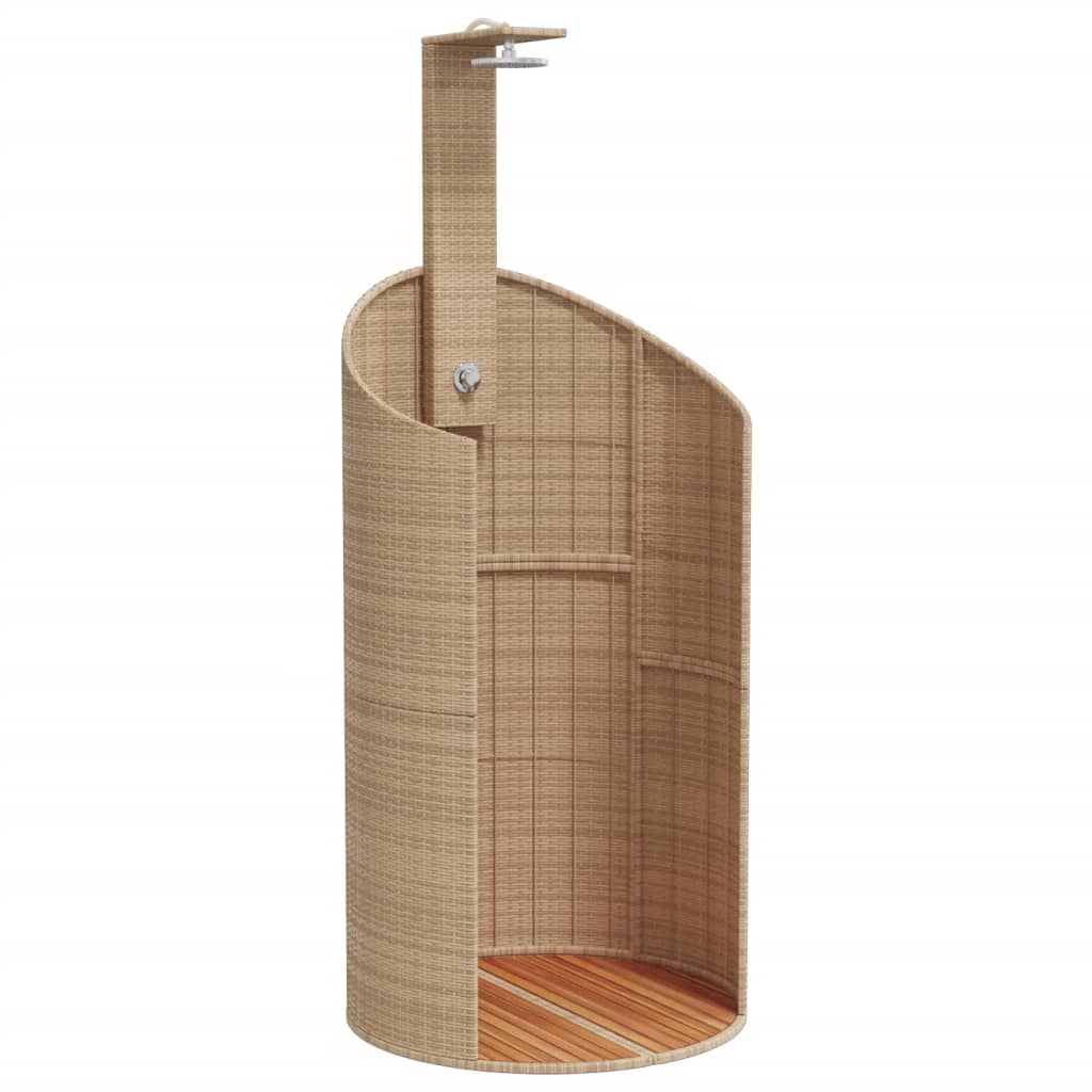 Gartendusche Grau 100x100x241,5 cm Poly Rattan Akazienholz