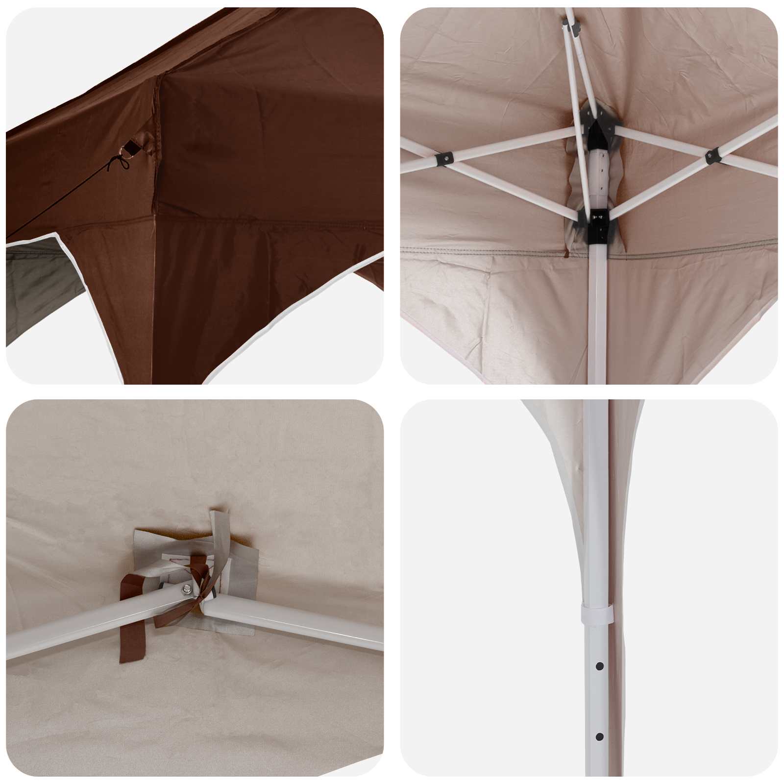 Pop-up Partyzelt 194 x 194 x 245 cm Creme
