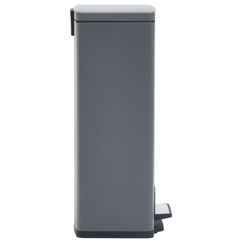 Mülleimer mit Pedal Anti-Fingerabdruck 30 L Silbern Edelstahl